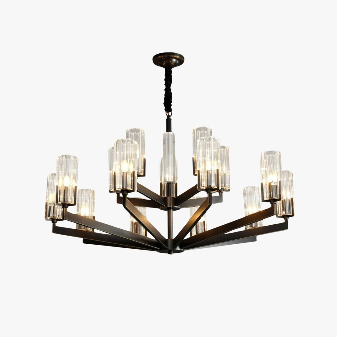 Luminara Chandelier – Modern Brass & Glass Living Room Light