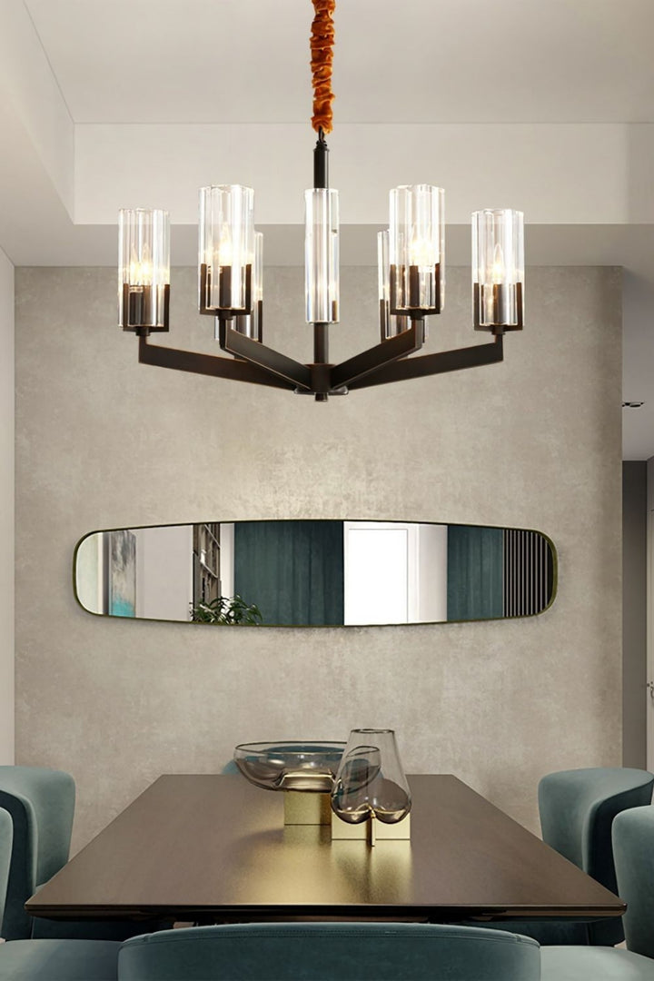 Luminara Chandelier – Modern Brass & Glass Living Room Light