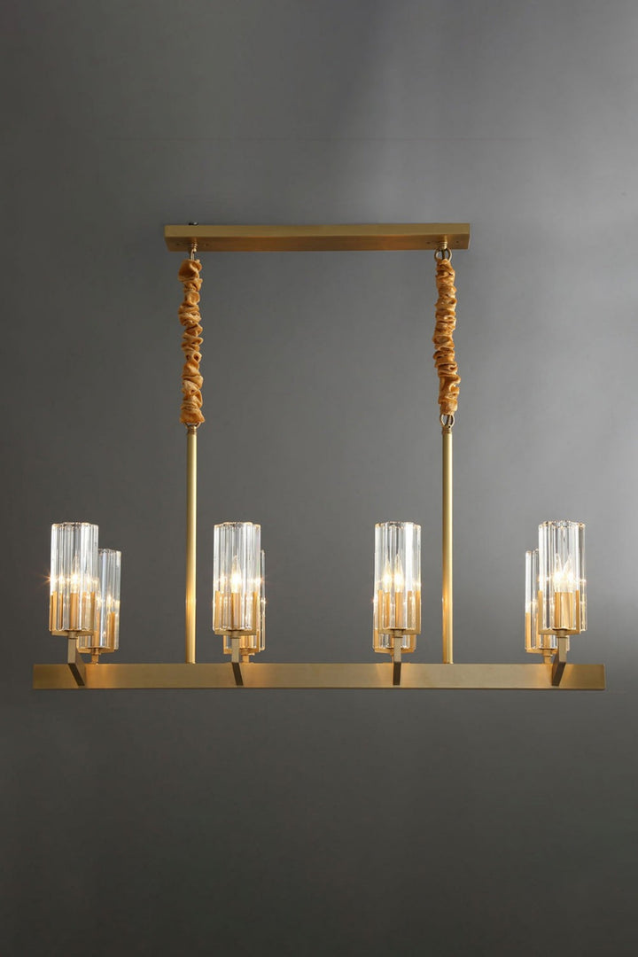 Luminara Chandelier – Modern Brass & Glass Living Room Light