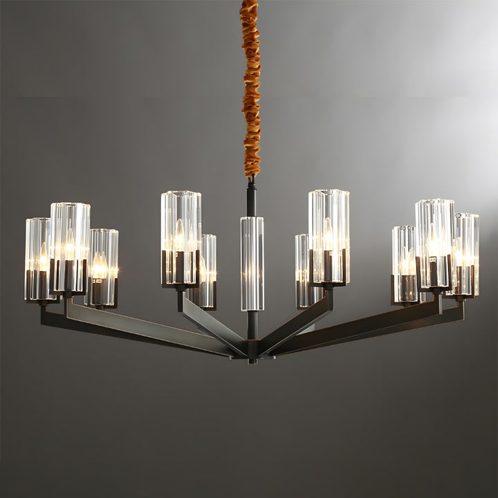 Luminara Chandelier – Modern Brass & Glass Living Room Light