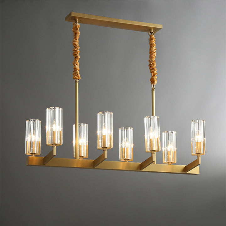 Luminara Chandelier – Modern Brass & Glass Living Room Light