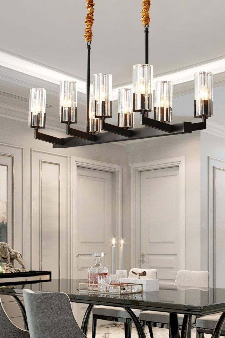 Luminara Chandelier – Modern Brass & Glass Living Room Light