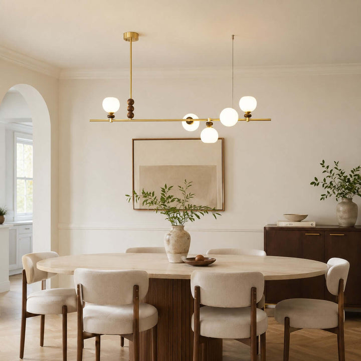 Lumora Modern Minimalist Glass Linear Chandelier for Dining Room | Vinlighting