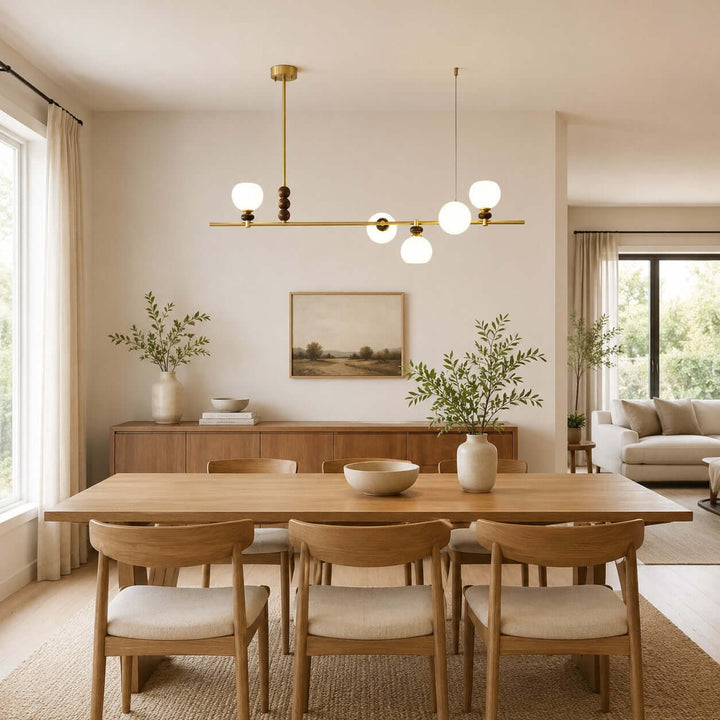 Lumora Modern Minimalist Glass Linear Chandelier for Dining Room | Vinlighting