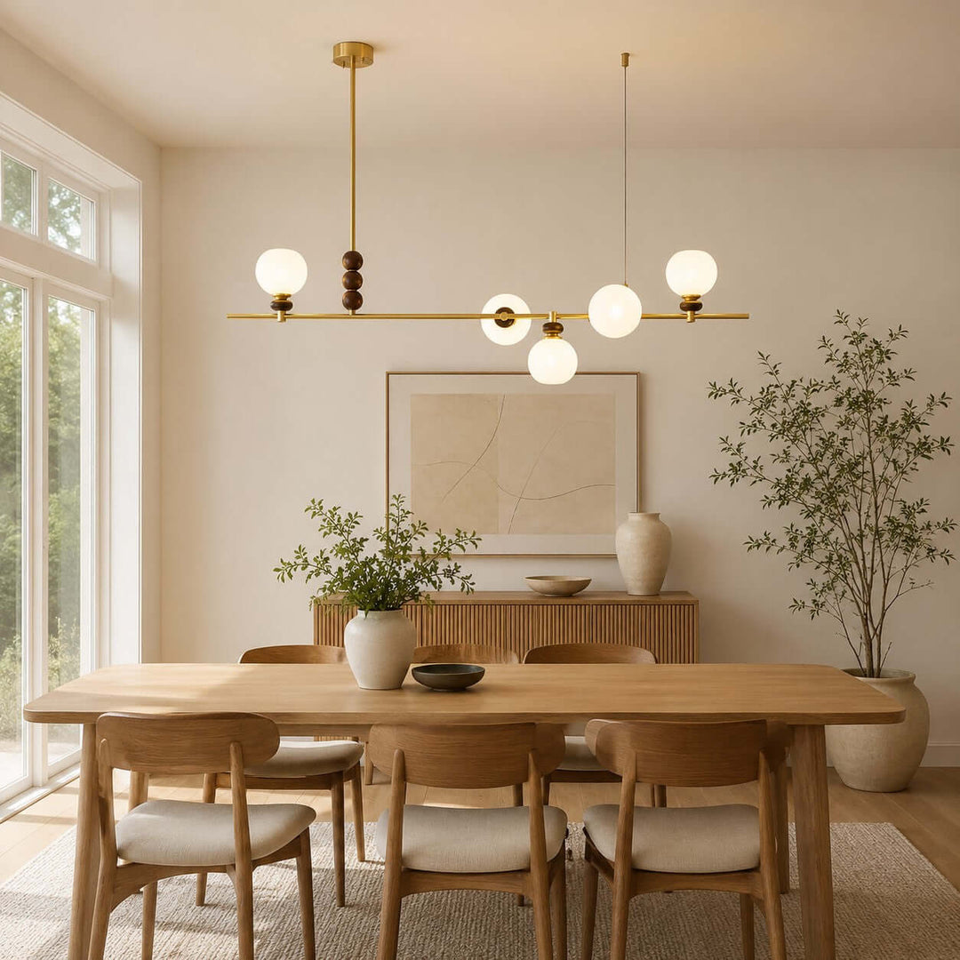 Lumora Modern Minimalist Glass Linear Chandelier for Dining Room | Vinlighting