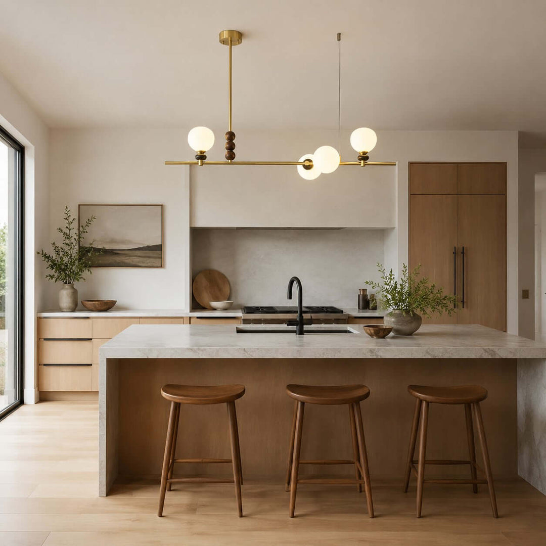 Lumora Modern Minimalist Glass Linear Chandelier for Dining Room | Vinlighting