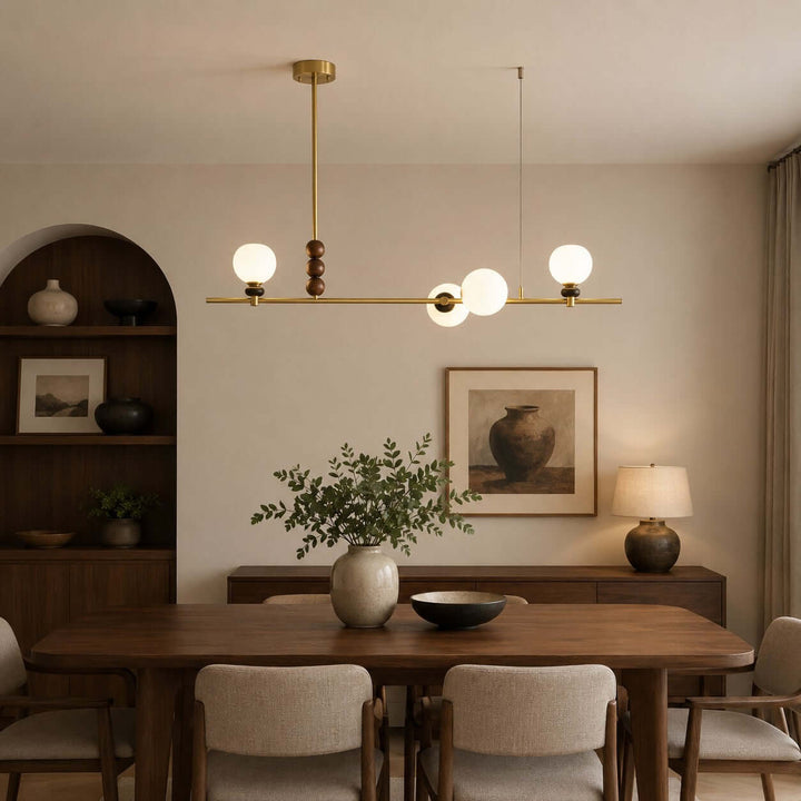 Lumora Modern Minimalist Glass Linear Chandelier for Dining Room | Vinlighting
