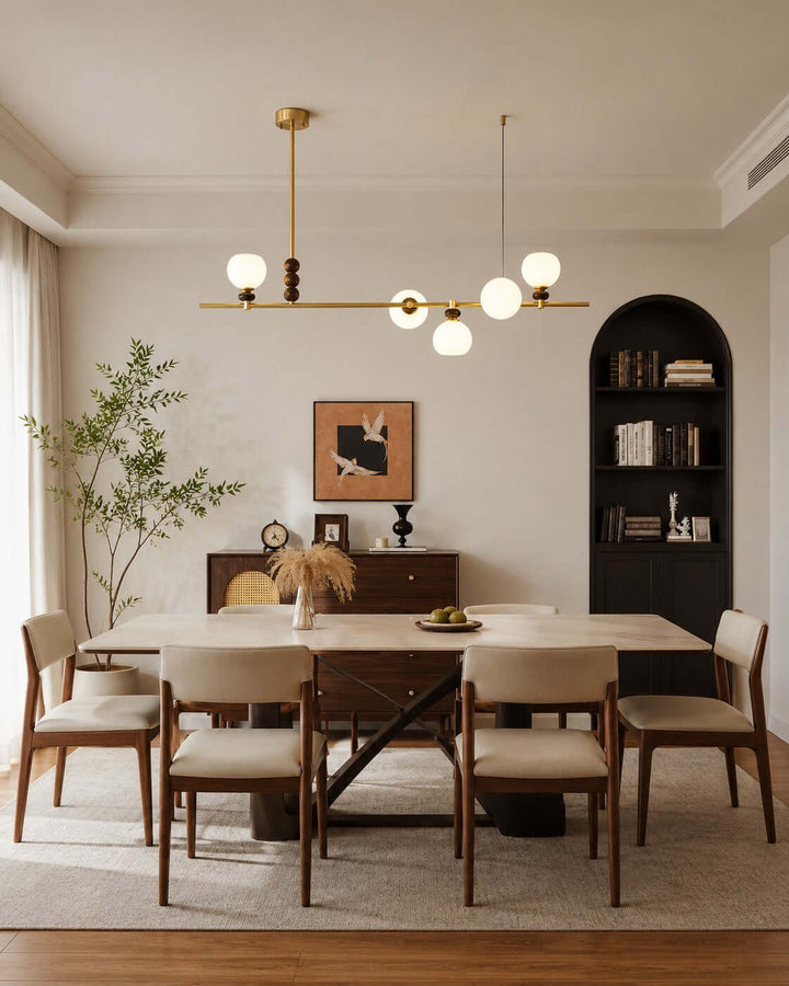 Lumora Modern Minimalist Glass Linear Chandelier for Dining Room | Vinlighting
