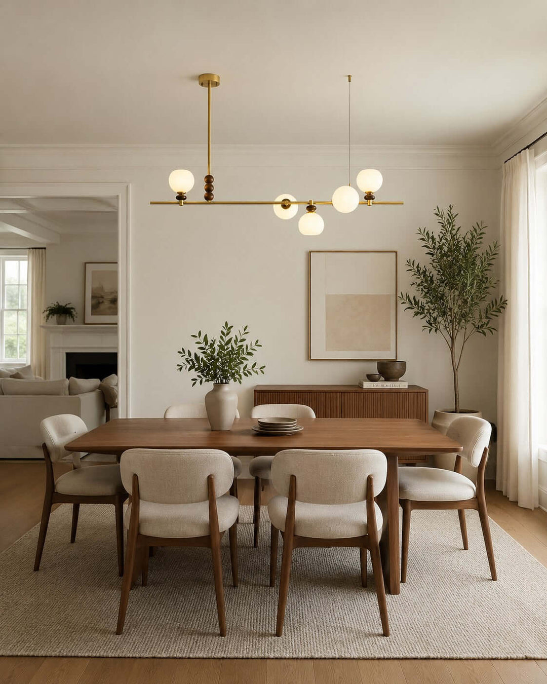 Lumora Modern Minimalist Glass Linear Chandelier for Dining Room | Vinlighting