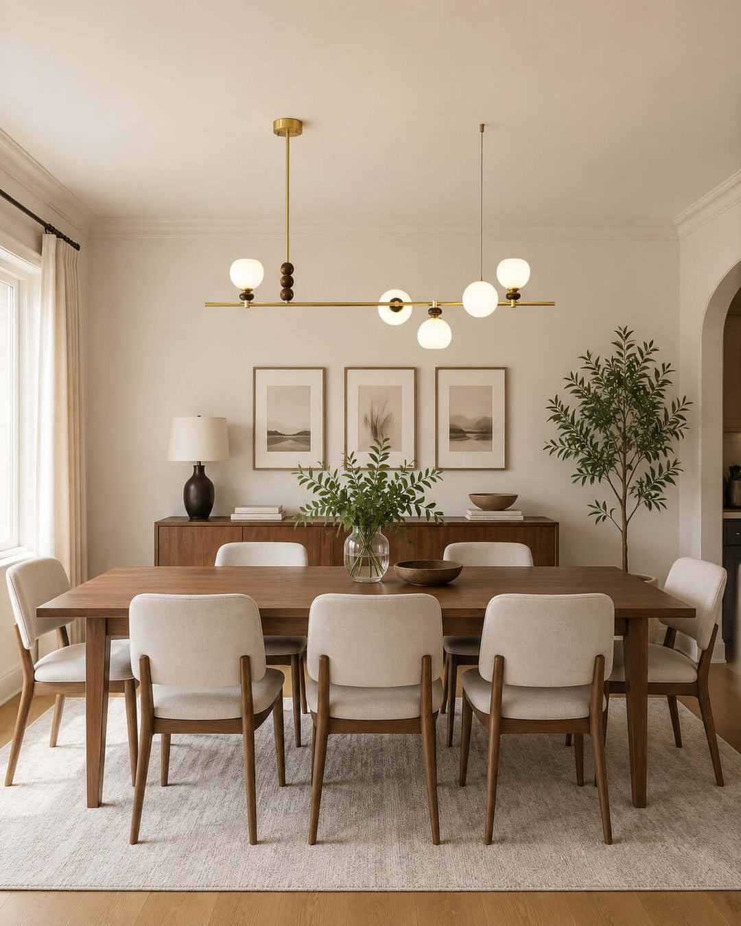 Lumora Modern Minimalist Glass Linear Chandelier for Dining Room | Vinlighting