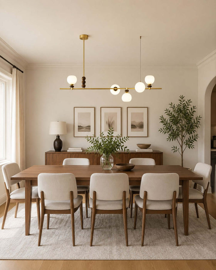 Lumora Modern Minimalist Glass Linear Chandelier for Dining Room | Vinlighting