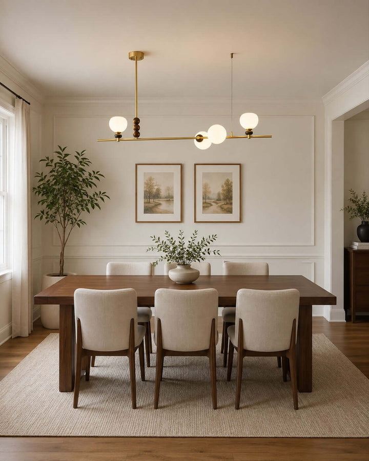 Lumora Modern Minimalist Glass Linear Chandelier for Dining Room | Vinlighting