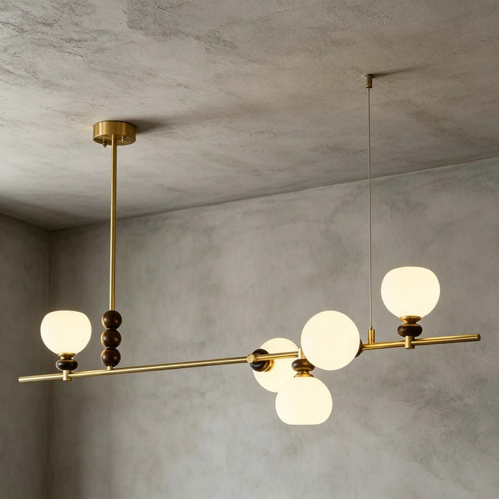 Lumora Modern Minimalist Glass Linear Chandelier for Dining Room | Vinlighting