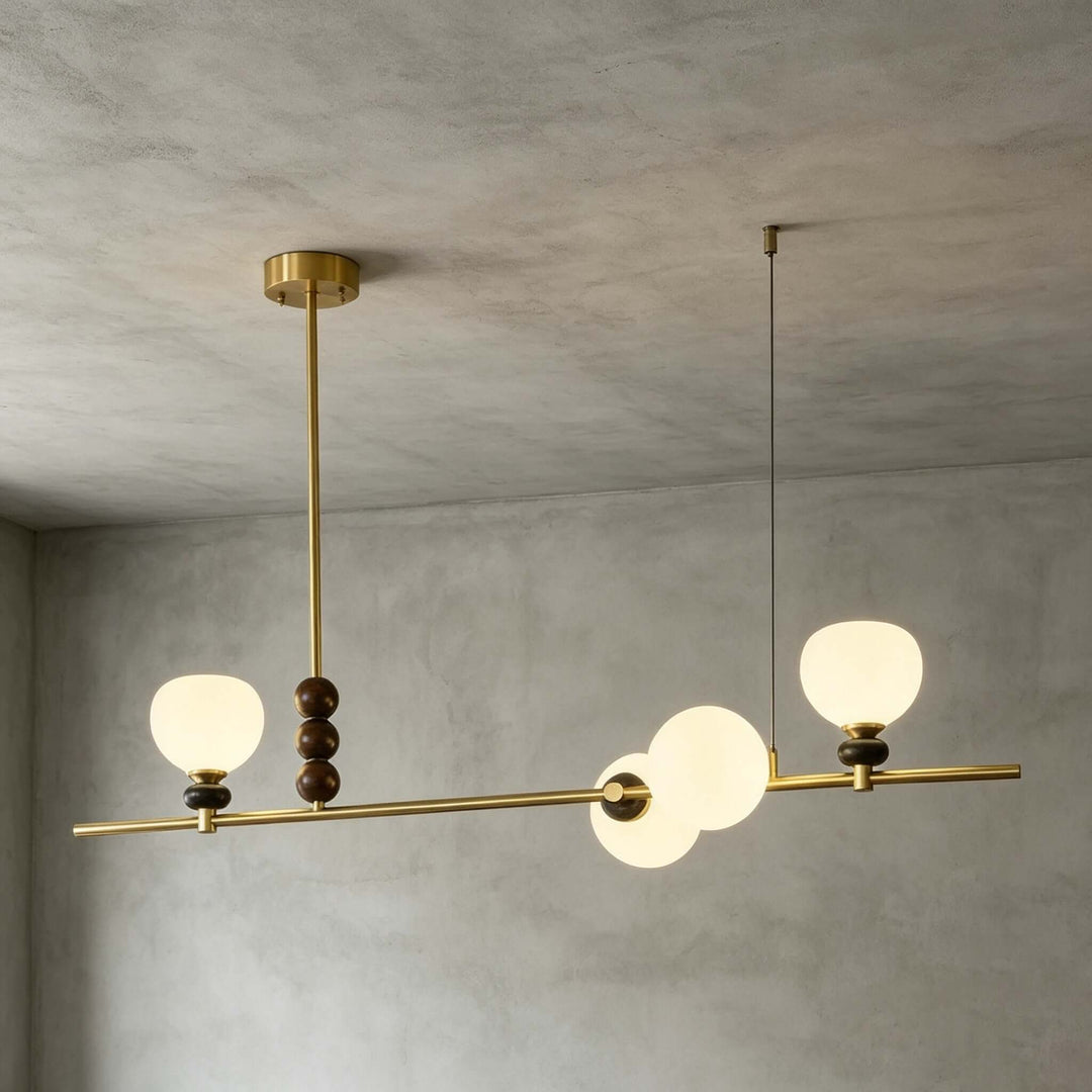 Lumora Modern Minimalist Glass Linear Chandelier for Dining Room | Vinlighting
