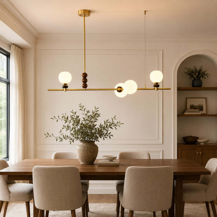 Lumora Modern Minimalist Glass Linear Chandelier for Dining Room | Vinlighting