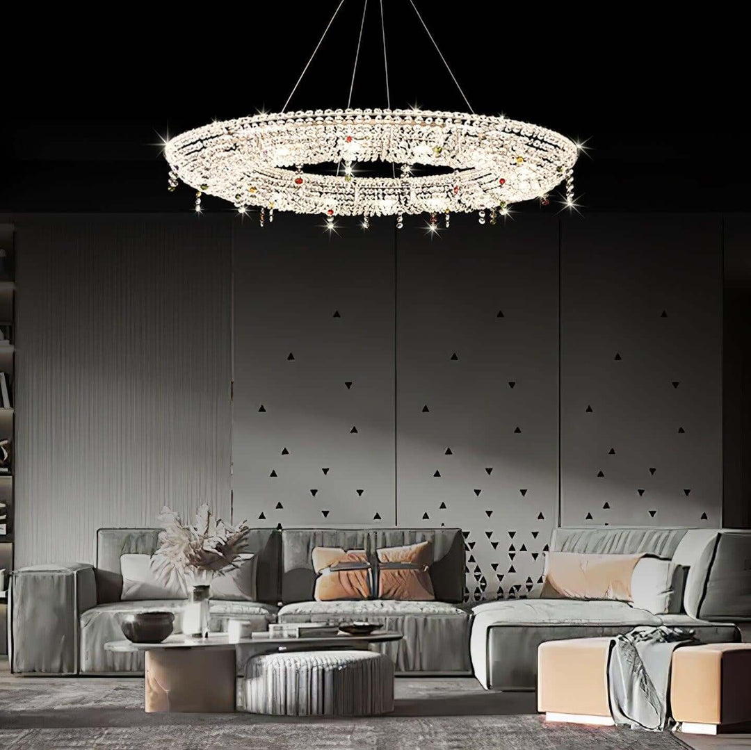Lumori Chandelier Contemporary Round Luxury Crystal Pendant