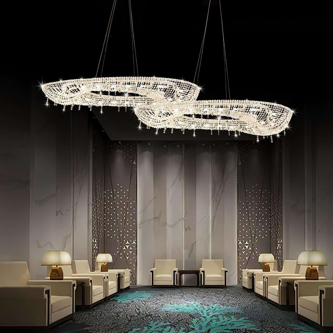 Lumori Oval Chandelier Contemporary Luxury Crystal Dining Pendant