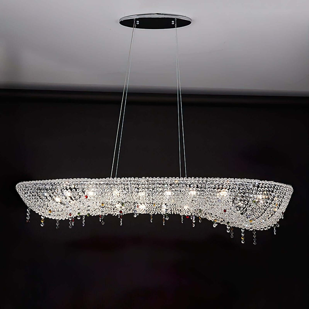 Lumori Oval Chandelier Contemporary Luxury Crystal Dining Pendant