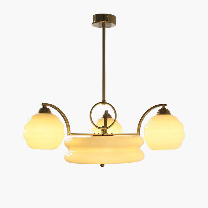 Lunara Chandelier – Contemporary Brass & Glass Living Room Light