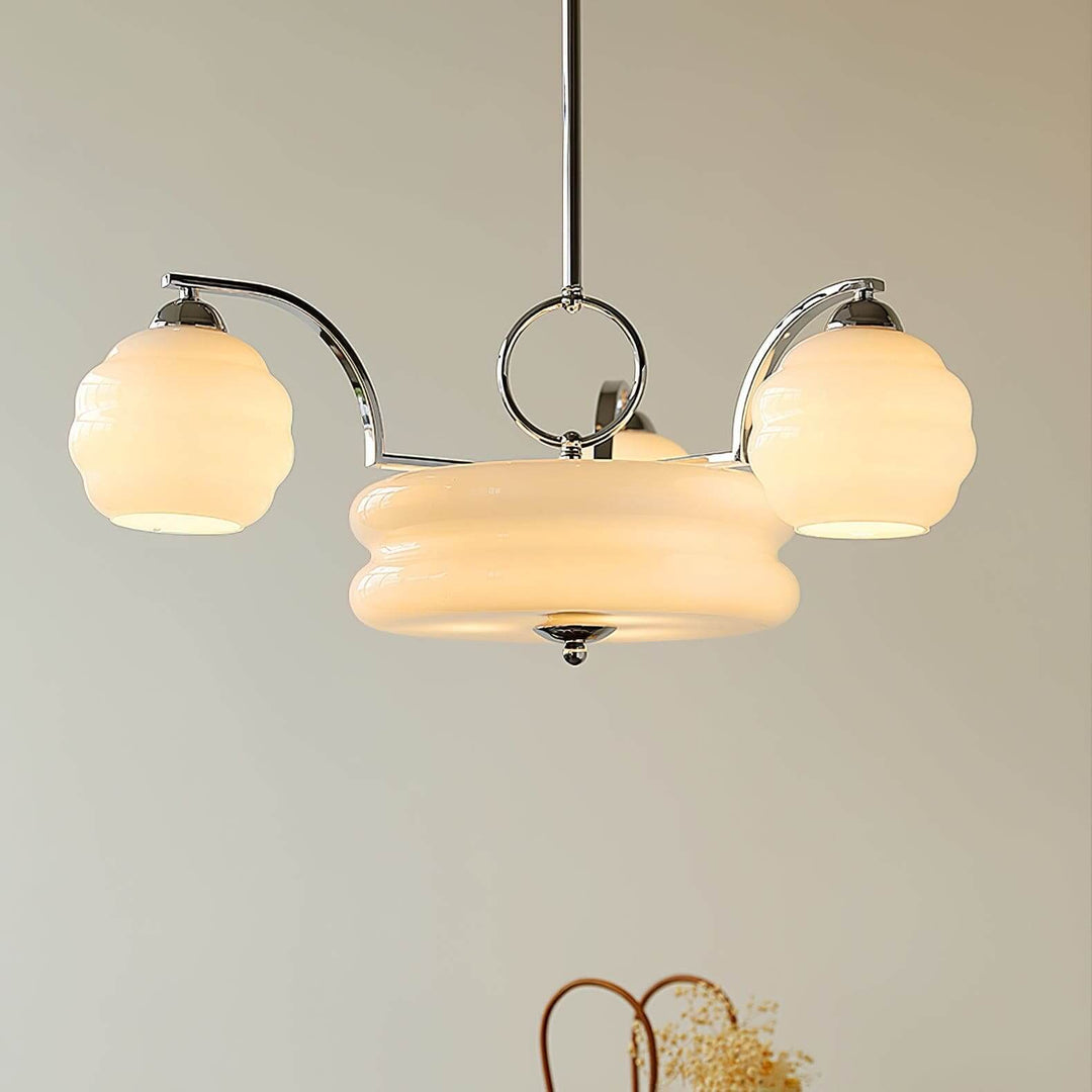 Lunara Chandelier – Contemporary Brass & Glass Living Room Light