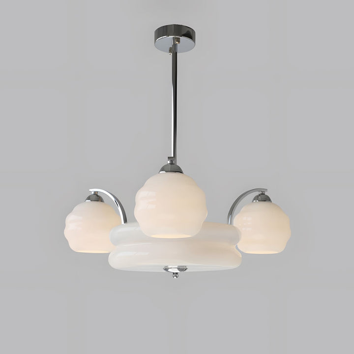 Lunara Chandelier – Contemporary Brass & Glass Living Room Light