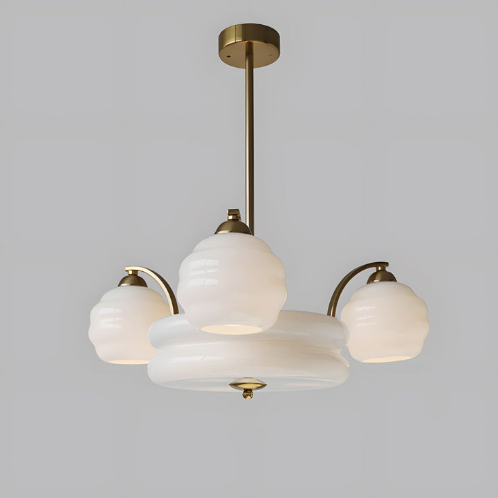 Lunara Chandelier – Contemporary Brass & Glass Living Room Light