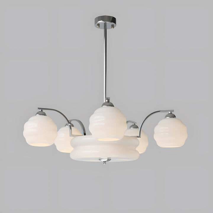 Lunara Chandelier – Contemporary Brass & Glass Living Room Light