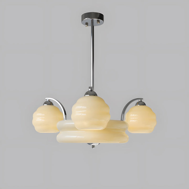 Lunara Chandelier – Contemporary Brass & Glass Living Room Light