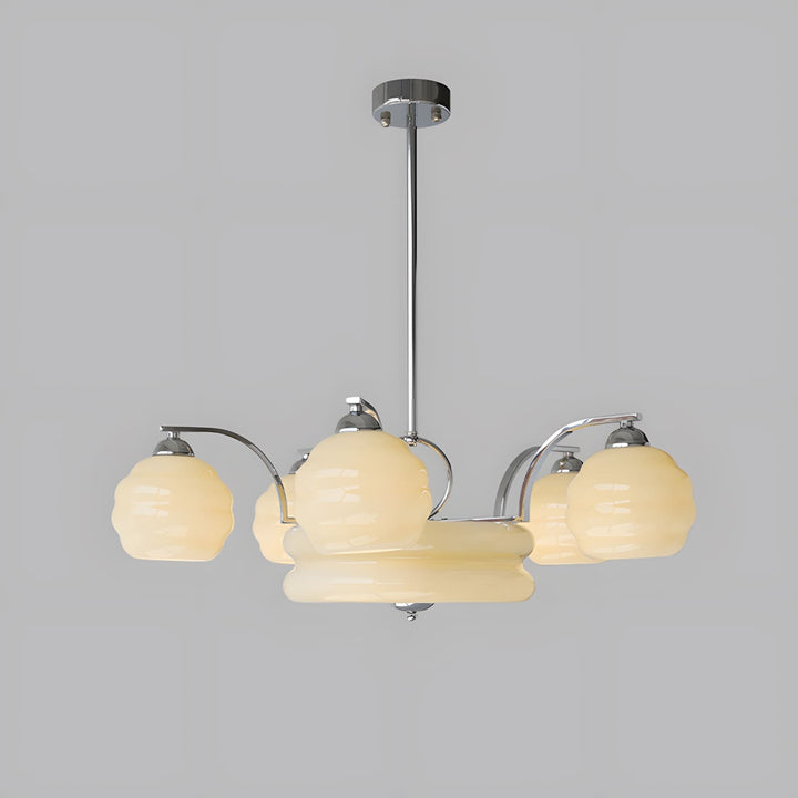 Lunara Chandelier – Contemporary Brass & Glass Living Room Light