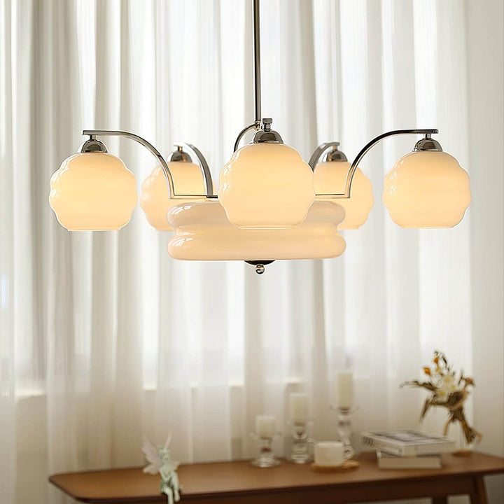 Lunara Chandelier – Contemporary Brass & Glass Living Room Light