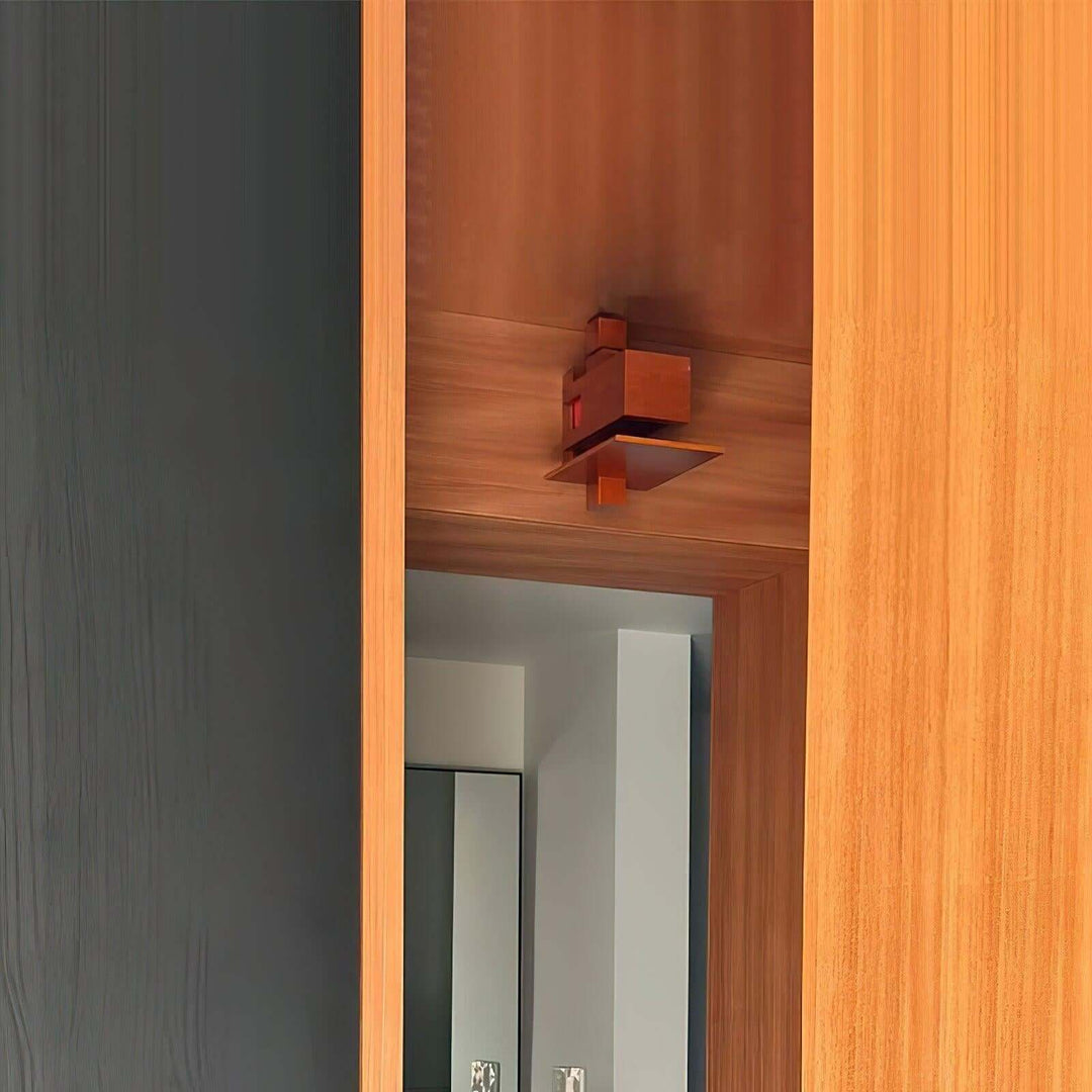 Lunarex Wall Lamp - Retro Creative Paneled Solid Wood Wall Lamp