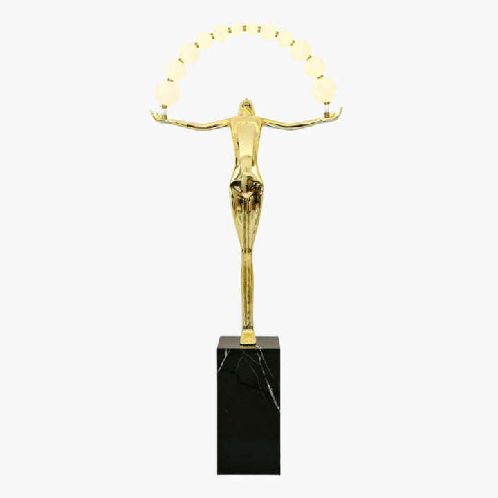 Lunari Sculpture Floor Lamp – Golden Sculpture Living Room Floor Lamp