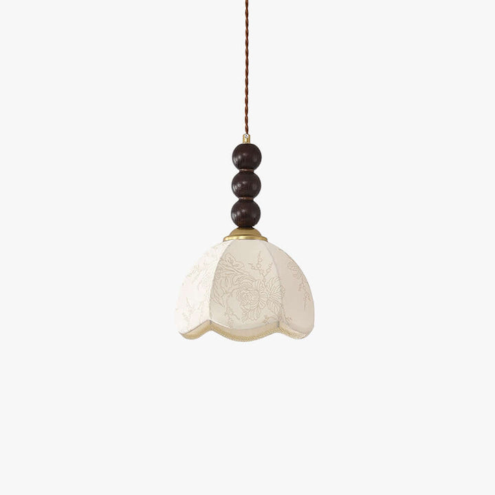 Lunavo Pendant Light – French Vintage Fabric Shade Bedside Lamp | Vinlighting