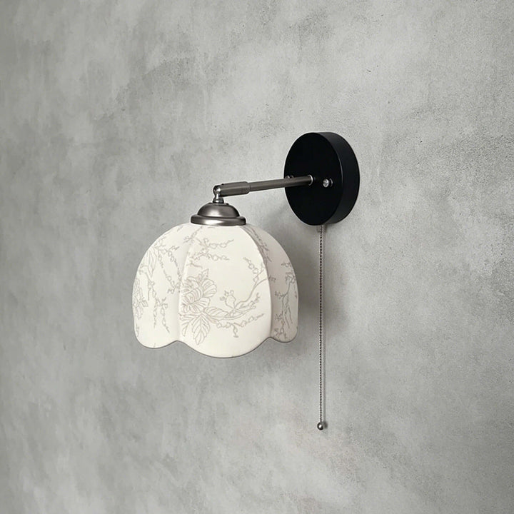 Lunavo Wall Sconce – French Vintage Fabric Shade Wall Lamp for Bedside | Vinlighting