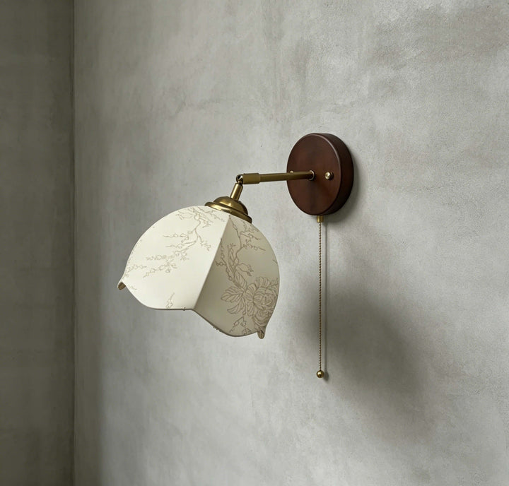 Lunavo Wall Sconce – French Vintage Fabric Shade Wall Lamp for Bedside | Vinlighting
