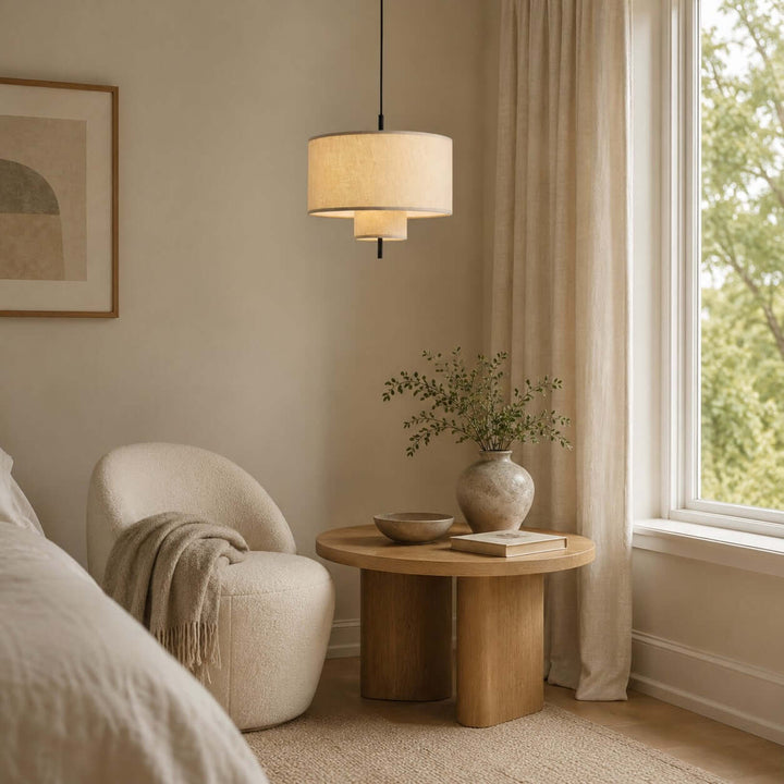 Luneth Pendant Light - Wabi-Sabi Tiered Fabric Hanging Light Decor | Vinlighting