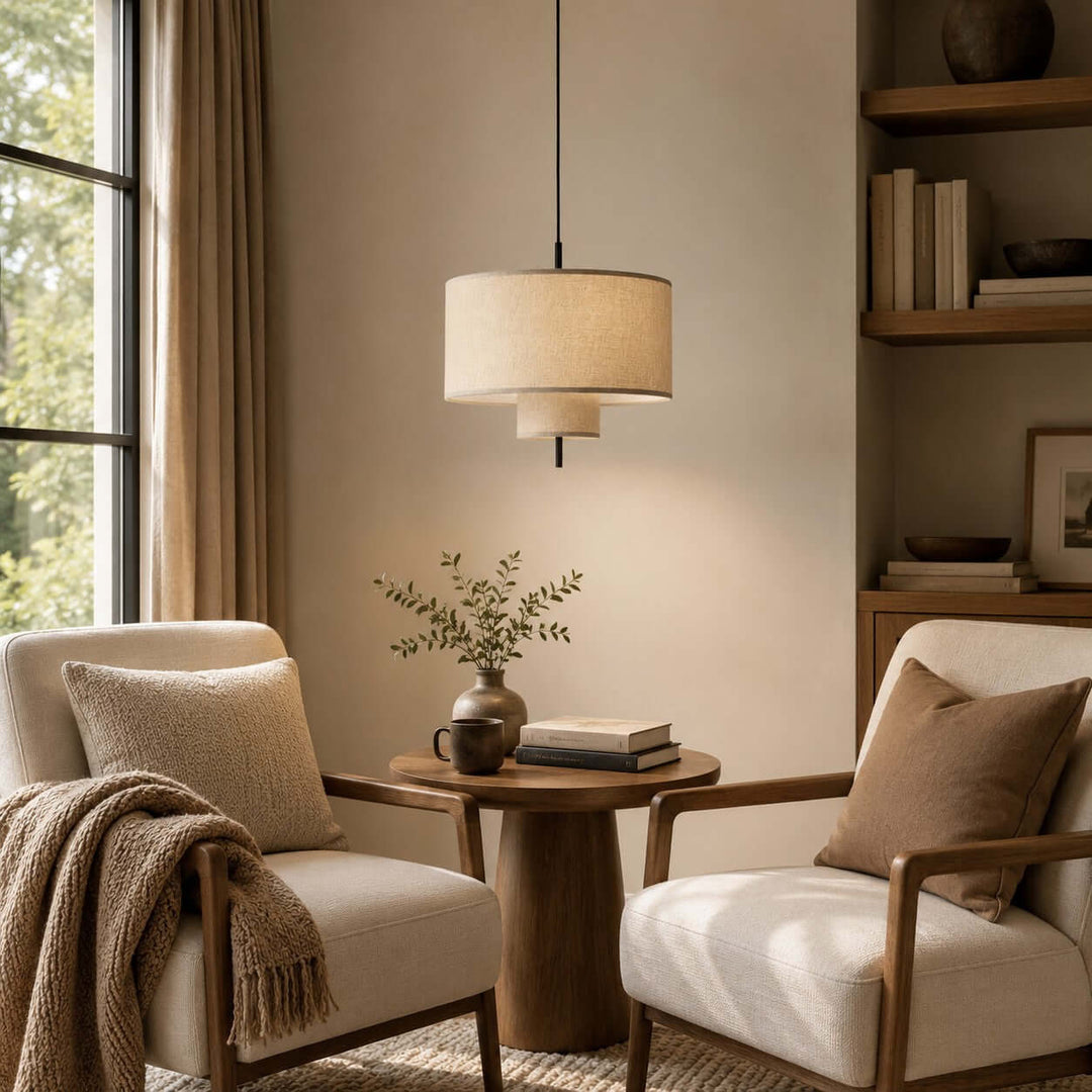 Luneth Pendant Light - Wabi-Sabi Tiered Fabric Hanging Light Decor | Vinlighting