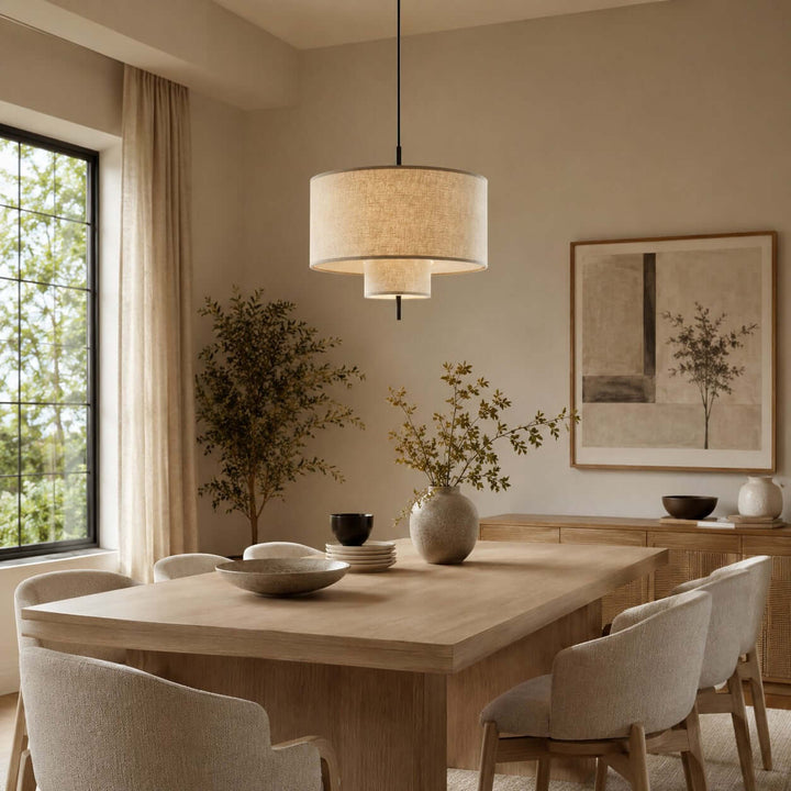 Luneth Pendant Light - Wabi-Sabi Tiered Fabric Hanging Light Decor | Vinlighting