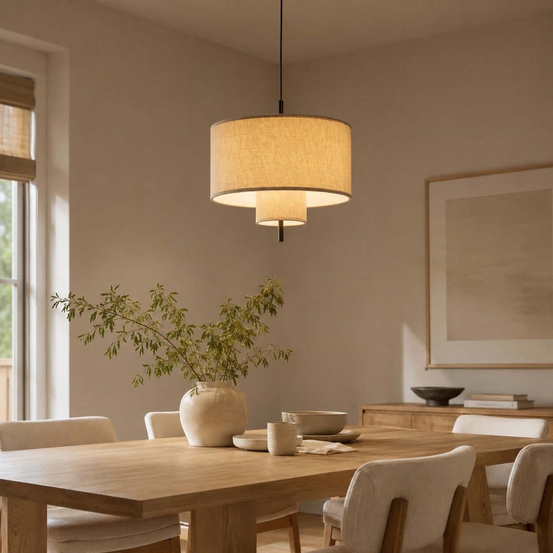 Luneth Pendant Light - Wabi-Sabi Tiered Fabric Hanging Light Decor | Vinlighting