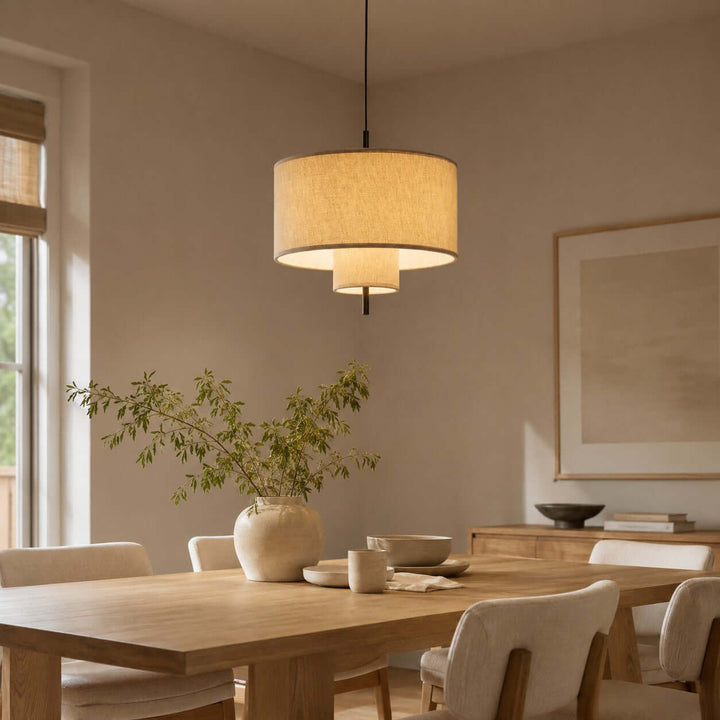 Luneth Pendant Light - Wabi-Sabi Tiered Fabric Hanging Light Decor | Vinlighting