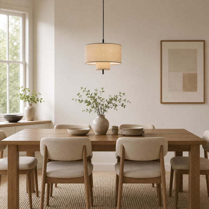 Luneth Pendant Light - Wabi-Sabi Tiered Fabric Hanging Light Decor | Vinlighting