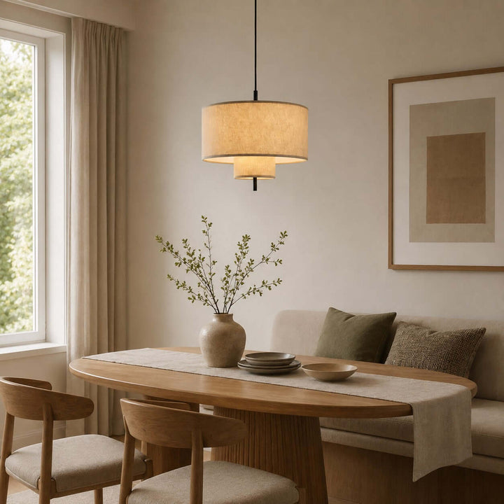 Luneth Pendant Light - Wabi-Sabi Tiered Fabric Hanging Light Decor | Vinlighting