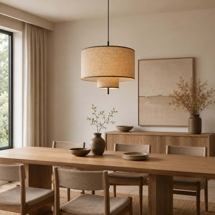 Luneth Pendant Light - Wabi-Sabi Tiered Fabric Hanging Light Decor | Vinlighting