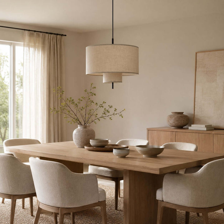 Luneth Pendant Light - Wabi-Sabi Tiered Fabric Hanging Light Decor | Vinlighting