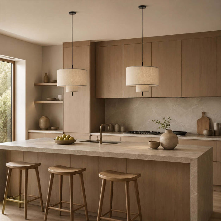 Luneth Pendant Light - Wabi-Sabi Tiered Fabric Hanging Light Decor | Vinlighting
