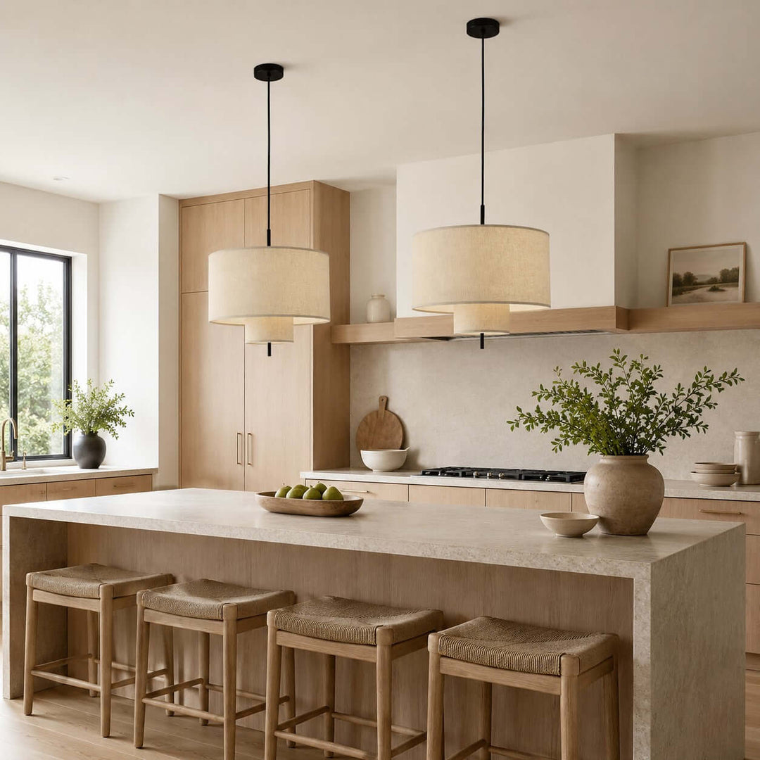 Luneth Pendant Light - Wabi-Sabi Tiered Fabric Hanging Light Decor | Vinlighting