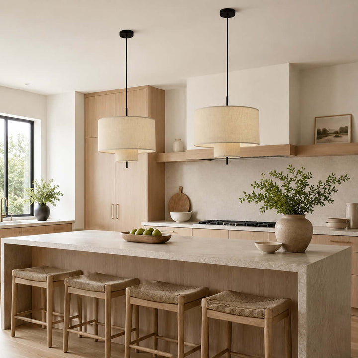 Luneth Pendant Light - Wabi-Sabi Tiered Fabric Hanging Light Decor | Vinlighting