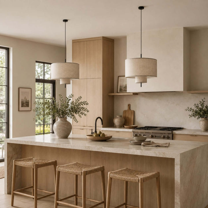Luneth Pendant Light - Wabi-Sabi Tiered Fabric Hanging Light Decor | Vinlighting