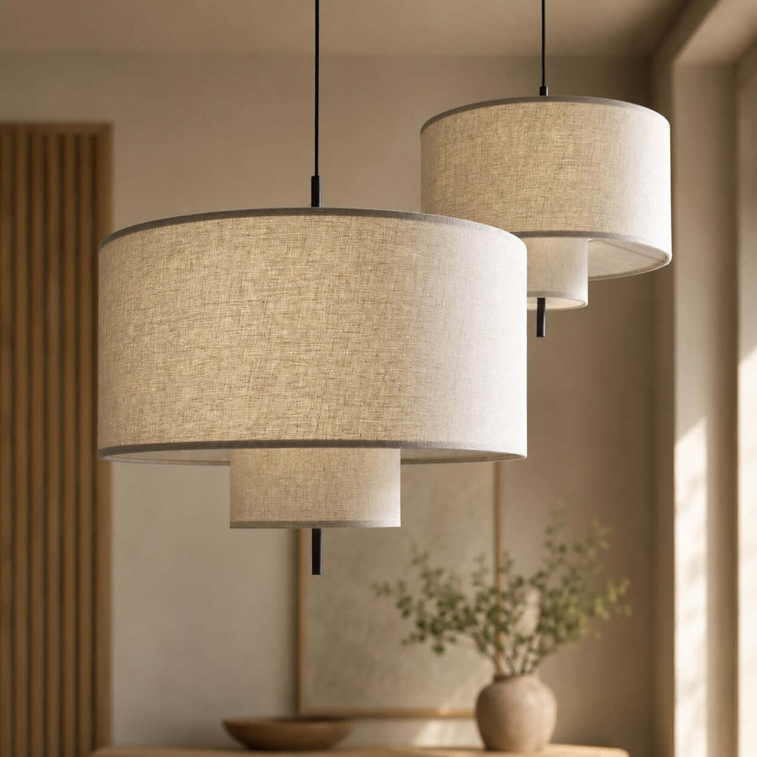 Luneth Pendant Light - Wabi-Sabi Tiered Fabric Hanging Light Decor | Vinlighting