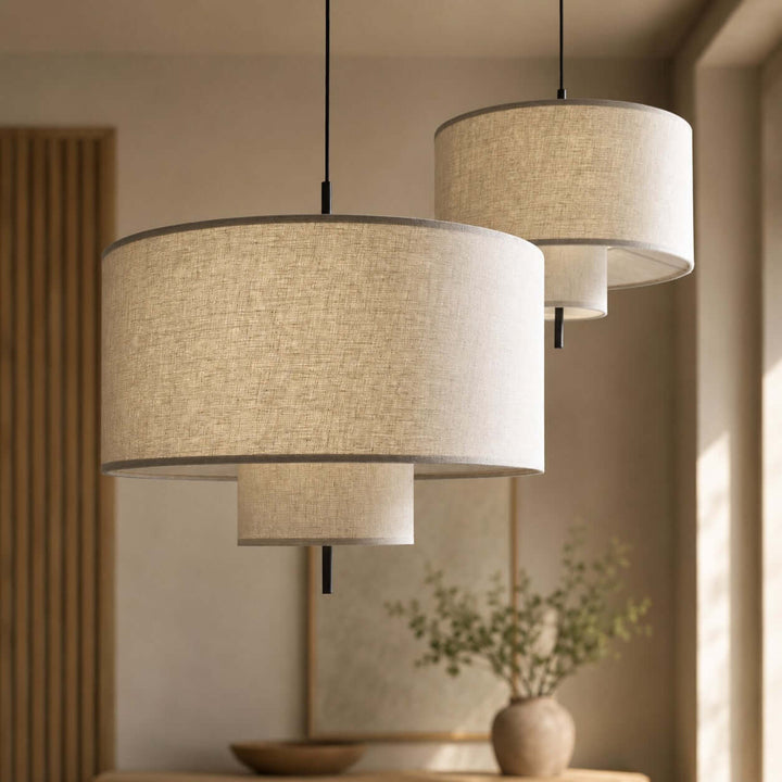 Luneth Pendant Light - Wabi-Sabi Tiered Fabric Hanging Light Decor | Vinlighting